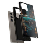 Vintage Teal 1957 Bel Air Classic Car Tough Case | Retro Rainy City Phone Cover