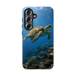 Sea Turtle Reef Phone Case, Coral Ocean Dappled Sunlight Tough Cover