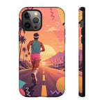 Retro Runner Sunset phone case | 80s Vaporwave jogging design