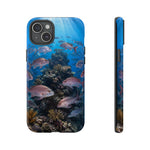 Snapper Reef Phone Case, Sunlit School Ocean Fishing Tough Cover