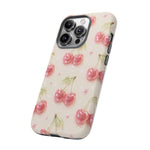Pink Cherry Pattern Phone Case | Cute Retro Fruit Design