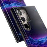 Retro Neon Mountains Phone Case | Vaporwave Galaxy Landscape