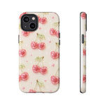 Pink Cherry Pattern Phone Case | Cute Retro Fruit Design