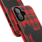 Scottish Terrier Silhouette Plaid Art Tough Phone Case