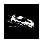 C7 ZR1 Poster White Supercar Wall Art Chevy Stingray Racing Garage Decor