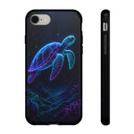 Neon Cyber Sea Turtle Tough Phone Case Ocean Design