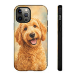 Goldendoodle Fluffy Curls Portrait Art Tough Phone Case
