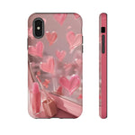 Pink Lip Gloss Heart Mirror Phone Case Girly Tough Case