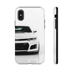 White Camaro Phone Case, ZL1 American Muscle Car Tough Cover for Men