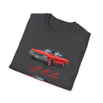 1965 Olds 442 Muscle Car T-Shirt | Classic Red Illustration
