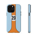 Blue Orange 20 Retro Endurance Racing Stripe Tough Phone Case Cover
