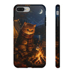Campfire Cat Phone Case, Marshmallow Night Painterly Cover