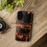 Orange Cuda Phone Case, Rainy City Night Muscle Car Tough Cover