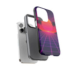 Classic Grid Sunset Vaporwave Art Tough Phone Case