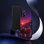 FD RX-7 Retro Sunset Sports Car Tough Case | Neon Vaporwave Beach Drive