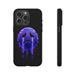 Glitch Sad Face Phone Case, Anime Melt Static Tough Cover