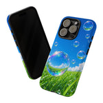 Bubbles Over Grass phone case | Tough Cover