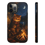 Campfire Cat Phone Case, Marshmallow Night Painterly Cover