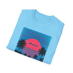 1994 Supra MK4 Cyan Magenta Retrowave Beach Sunset T-Shirt JDM Fan Gift