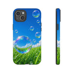 Bubbles Over Grass phone case | Tough Cover