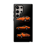 C3 Corvette Art Phone Case Orange, Three-View Vector Cover, Gift