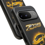 Z06 Corvette Phone Case, Yellow Neon Chrome Studio Cover