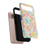 Watercolor Flip Flops pattern Tough Case | Beach Shells Phone Cover