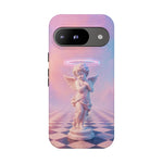 Praying Cherub Statue halo Vaporwave Aesthetic phone case