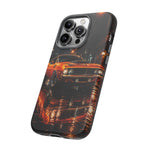 Orange Cuda Phone Case, Rainy City Night Muscle Car Tough Cover