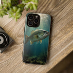 Largemouth Bass Phone Case, Sunlit Underwater Tough Cover, Gift