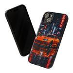 Orange Supra Phone Case, Neon City Night JDM Sports Car Tough Cover