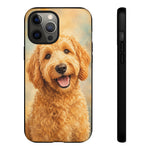 Goldendoodle Fluffy Curls Portrait Art Tough Phone Case