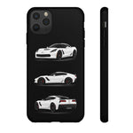 White C7 Z06 Sports Car Phone Case Tough Multi View