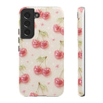 Pink Cherry Pattern Phone Case | Cute Retro Fruit Design