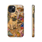 Guilty French Bulldog Phone Case, Confetti Watercolor Cover