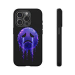 Glitch Sad Face Phone Case, Anime Melt Static Tough Cover