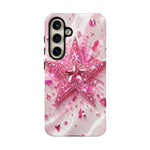 Pink Glitter Star Tough Case | Sparkle Phone Case