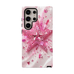 Pink Glitter Star Tough Case | Sparkle Phone Case