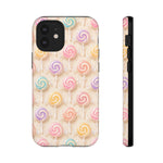 Pastel Swirl Lollipops Tough Case | Candy Pattern Phone Cover
