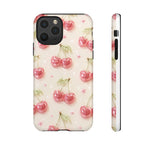 Pink Cherry Pattern Phone Case | Cute Retro Fruit Design