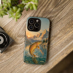 Leaping Golden Trout Lake Scene phone case | Tough Cover