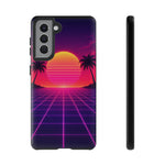 Classic Grid Sunset Vaporwave Art Tough Phone Case