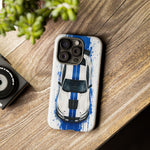 GT500 Phone Case, White Top-Down Painterly Stripe Cover, Gift