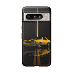 Yellow Camaro Z28 Phone Case, Classic Muscle Car Studio Stripe Cover