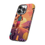 Retro Runner Sunset phone case | 80s Vaporwave jogging design