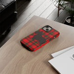 Scottish Terrier Silhouette Plaid Art Tough Phone Case