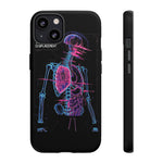 Neon Anatomical Skeleton Phone Case | Internal Displacement Art