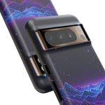 Retro Neon Mountains Phone Case | Vaporwave Galaxy Landscape