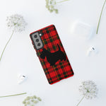 Scottish Terrier Silhouette Plaid Art Tough Phone Case