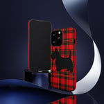 Scottish Terrier Silhouette Plaid Art Tough Phone Case